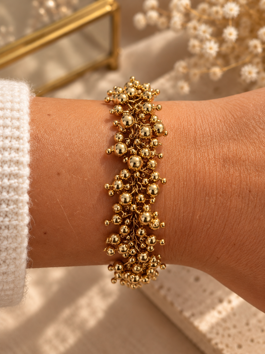 Bracelet Aniela – Pièce unique en acier et perles fantaisie